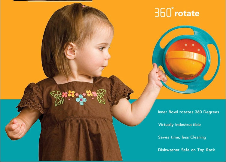 Spill-proof Bowl Dishes with 360-Degree Rotation