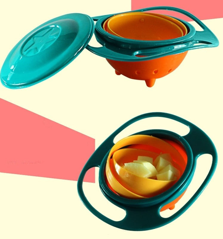 Spill-proof Bowl Dishes with 360-Degree Rotation